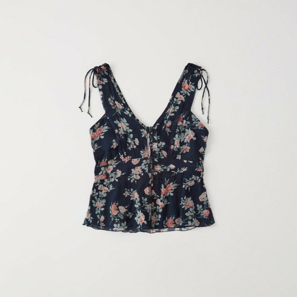 Abercrombie & Fitch Button Front Chiffon Tank Top - Picture 3 of 3